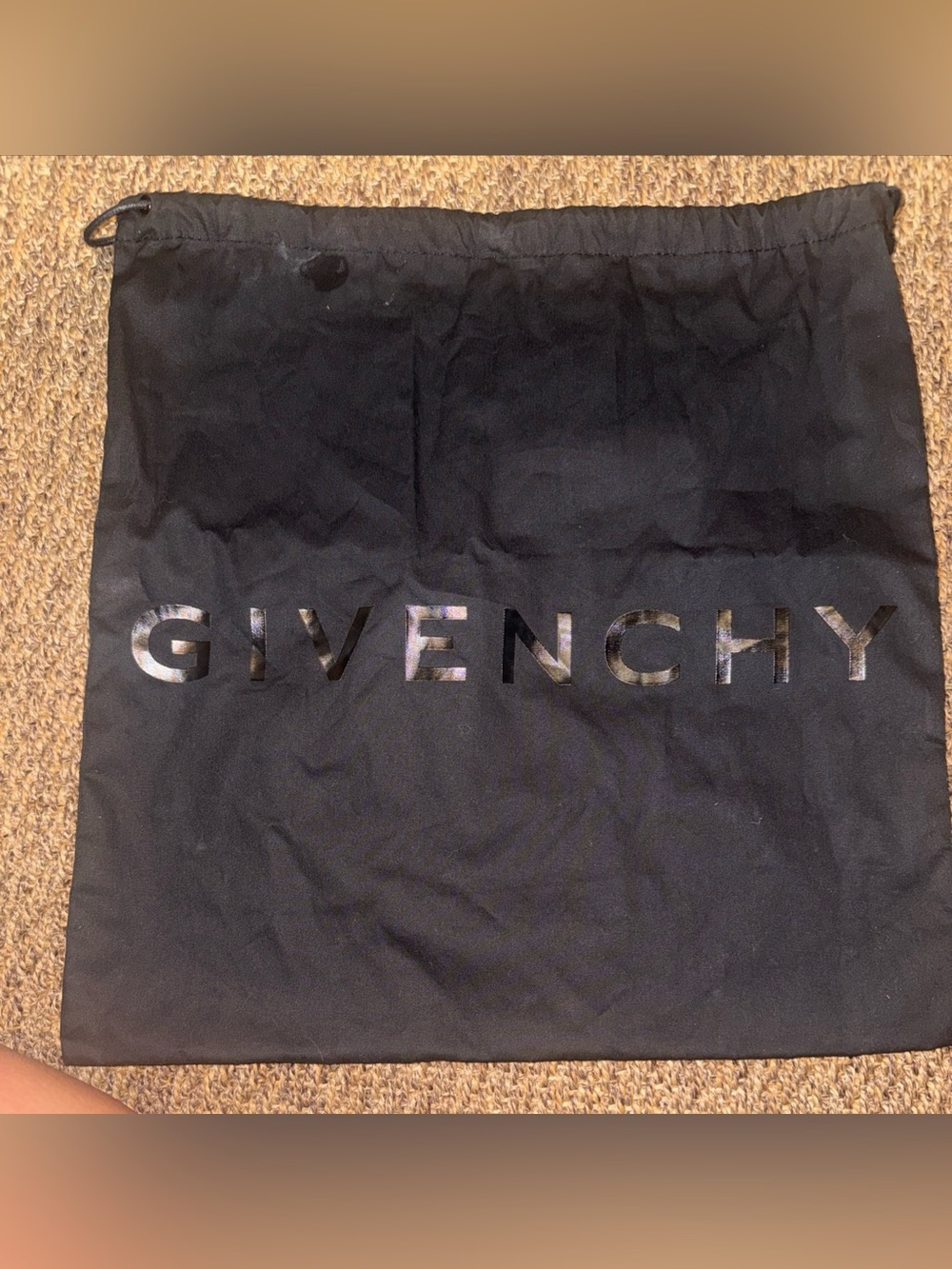 Givenchy Black Drawstring Dust Bag with Shiny Logo